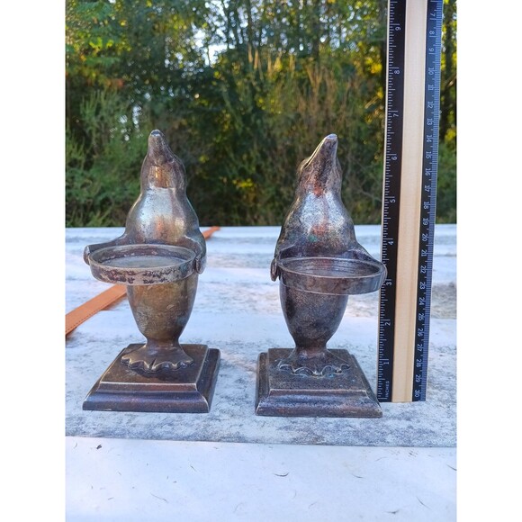 Set of Two Silver Penguin Candle Holders - Picture 6 of 6